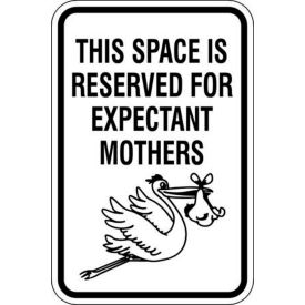 Eco Parking Sign, Reserved For Expectant Mothers, 18"H x 12"W, HIP, 1/16" Thick view 2
