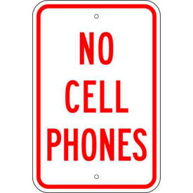 Eco Parking Sign, No Cell Phones, 12"H x 18"W, HIP, 1/16" Thick view 2