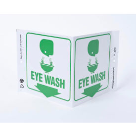 Eco Safety V Sign, Eye Wash, 12"W x 7"H, Recycled Plastic view 2