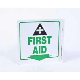 Eco Safety L Sign, First Aid, 7"W x 7"H, Recycled Plastic view 2