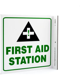 Zing Eco Safety L Sign, First Aid Station, 7"W x 7"H, Recycled Plastic view 2