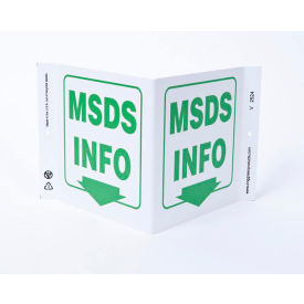 Eco Safety V Sign, MSDS Information, 12"W x 7"H, Recycled Plastic view 2