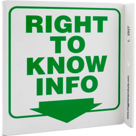 Zing Eco Safety L Sign, Right To Know Information, 7 inches W x 7 inches H, Recycled Plastic view 2
