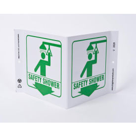Zing Eco Safety V Sign, Safety Shower, 12"W x 7"H, Recycled Plastic view 2