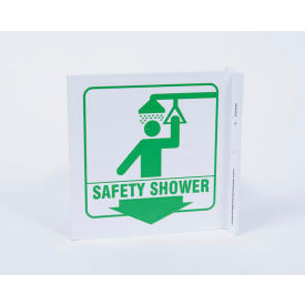Eco Safety L Sign, Safety Shower, 7"W x 7"H, Recycled Plastic view 2