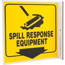 Zing Eco Safety L Sign, Spill Response Equipment, 7"W x 7"H, Recycled Plastic view 2