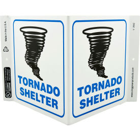 Eco Safety V Sign, Tornado Shelter, 12"W x 7"H, Recycled Plastic view 2