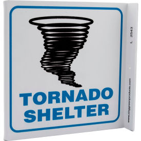 Eco Safety L Sign, Tornado Shelter, 7"W x 7"H, Recycled Plastic view 2