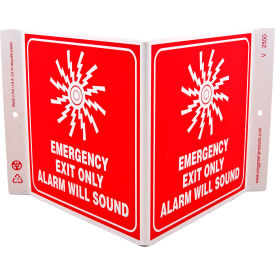 Emergency Exit Only, 12"W x 7"H, Recycled Plastic view 2