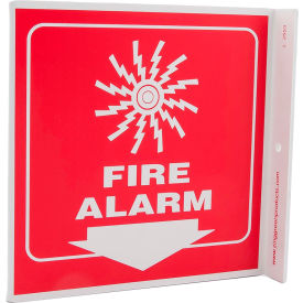 Zing Eco Safety L Sign, Fire Alarm, 7"W x 7"H, Recycled Plastic view 2