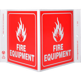 Eco Safety V Sign, Fire Equipment, 12"W x 7"H, Recycled Plastic view 2