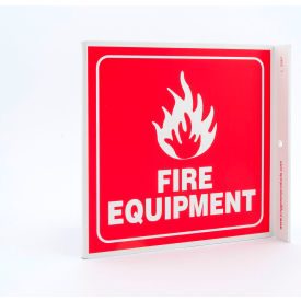 Zing Eco Safety L Sign, Fire Equipment, 7"W x 7"H, Recycled Plastic view 2