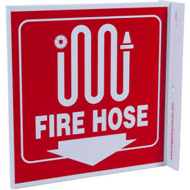 Zing Eco Safety L Sign, Fire Hose, 7"W x 7"H, Recycled Plastic view 2