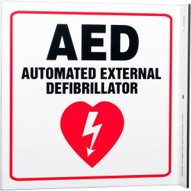Zing Eco Safety L Sign, AED, 7"W x 7"H, Recycled Plastic view 2