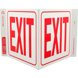 Eco Safety V Sign, Exit, 12"W x 7"H, Recycled Plastic view 2