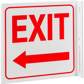 Zing Eco Safety L Sign, Exit Left Arrow, 7"W x 7"H, Recycled Plastic view 2