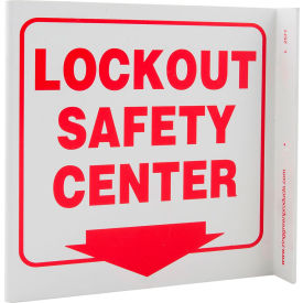 Eco Safety L Sign, Lockout Safety Center, 7"W x 7"H, Recycled Plastic view 2