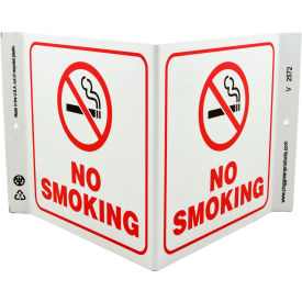 Eco Safety V Sign, No Smoking, 12"W x 7"H, Recycled Plastic view 2