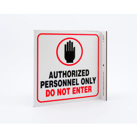 Eco Safety L Sign, Authorized Personnel Only, 7"W x 7"H, Recycled Plastic view 2