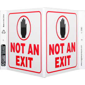 Zing Eco Safety V Sign, Not An Exit, 12"W x 7"H, Recycled Plastic view 2
