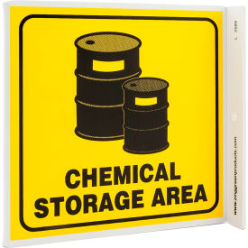 Zing Eco Safety L Sign, Chemical Storage Area, 7"W x 7"H, Recycled Plastic view 2