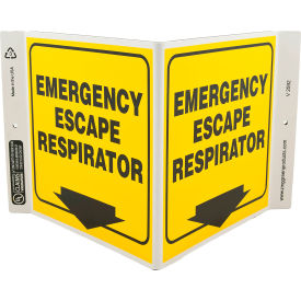 Zing Eco Safety V Sign, Emergency Escape Respirator, 12"W x 7"H, Recycled Plastic view 2