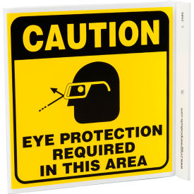 Caution Eye Protection Required In This Area, 7"W x 7"H, Recycled Plastic view 2