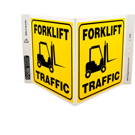 Zing Eco Safety V Sign, Forklift Traffic, 12"W x 7"H, Recycled Plastic view 2