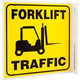 Zing Eco Safety L Sign, Forklift Traffic, 7"W x 7"H, Recycled Plastic view 2