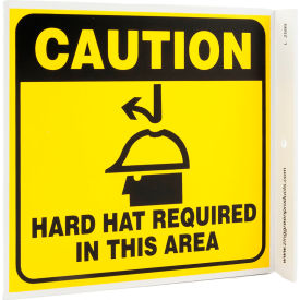 Caution Hard Hat Required In This Area, 7"W x 7"H, Recycled Plastic view 2