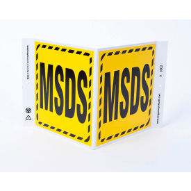 Zing Eco Safety V Sign, MSDS, 12"W x 7"H, Recycled Plastic/White view 2