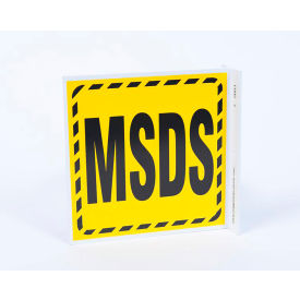 Eco Safety L Sign, MSDS, 7"W x 7"H, Recycled Plastic/White view 2