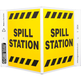 Zing Eco Safety V Sign, Spill Station, 12"W x 7"H, Recycled Plastic view 2