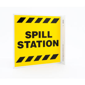 Eco Safety L Sign, Spill Station, 7"W x 7"H, Recycled Plastic view 2
