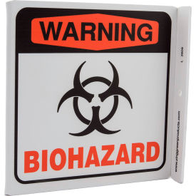 Warning BioHazard Sign, 7"W x 7"H, Recycled Plastic view 2