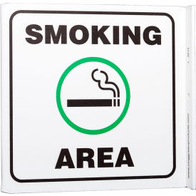 Smoking Area Sign, 7"W x 7"H, Recycled Plastic view 2