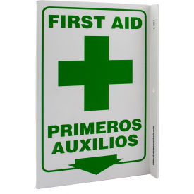 Zing Eco Safety L Sign, First Aid Bilingual, 8"W x 11"H view 2