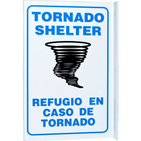 Zing Eco Safety L Sign, Tornado Shelter Bilingual, 8"W x 11"H, Recycled Plastic view 2