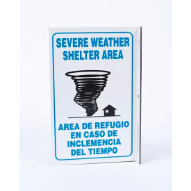 Zing Eco Safety L Sign, Severe Weather Bilingual, 8"W x 11"H, Recycled Plastic view 2