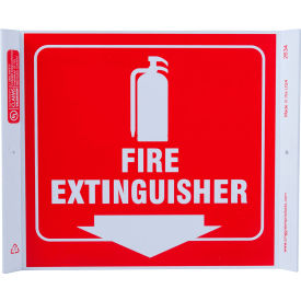 Zing Eco Safety Corner Sign, Fire Extinguisher, 10"W x 10"H, Recycled Plastic view 2