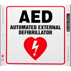 Zing Eco Safety Corner Sign, AED, 10"W x 10"H, Recycled Plastic view 2