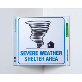 Eco Safety Corner Sign, Severe Weather, 10"W x 10"H,Recycled Plastic view 2
