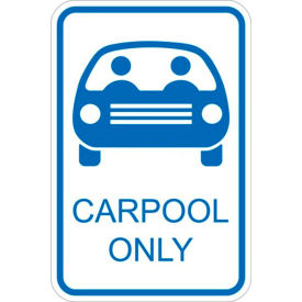 Eco Parking Sign, Car Pool Parking, 12"W x 18"H, Recycled Aluminum view 2
