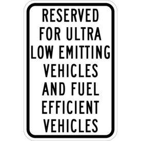 Eco Parking Sign, Fuel Efficient Vehicle Parking, 12"W x 18"H, Recycled Aluminum view 2