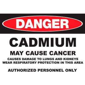Zing Eco GHS Sign, Danger Cadmium, 14"W x 10"H, Recycled Plastic view 2