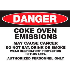 Zing Eco GHS Sign, Danger Coke Oven Emissions, 14"W x 10"H, Recycled Plastic view 2