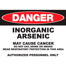 Zing Eco GHS Sign, Danger Inorganic Arsenic, 14"W x 10"H, Recycled Plastic view 2
