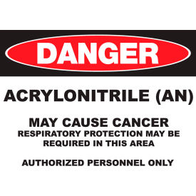 Zing Eco GHS Sign, Danger Acrylonitrile, 14"W x 10"H, Recycled Plastic view 2