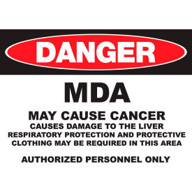 GHS Sign, Danger MDA, 14"W x 10"H, Recycled Plastic view 2