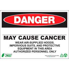 Zing Eco GHS Sign, Danger Blank, Cancer 14"W x 10"H, Recycled Plastic view 2